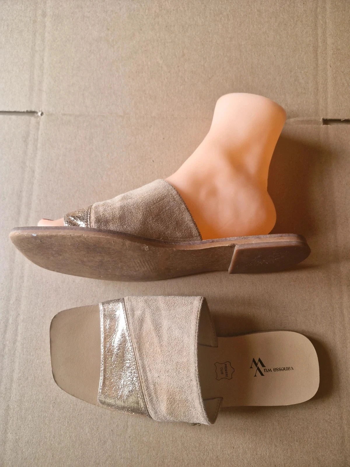 Mules Vanessa Wu bege e dourada - Tamanho 36 – photo 5